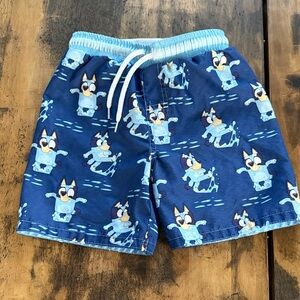 Disney Blue Character Swim Trunks for Kids